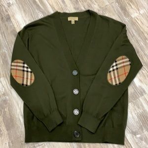 Burberry Cardigan with Check pattern Elbow Patch